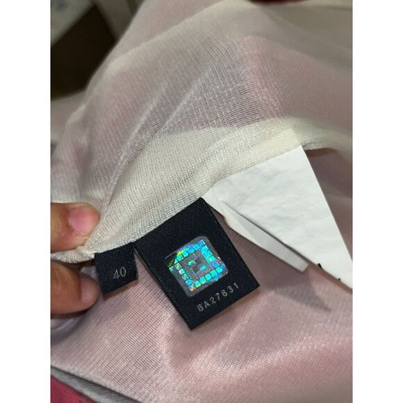 Fendi Red Sleeveless Frayed Hem Bodycon Crew Neck Pullover Women's Dress Size 40 - Picture 9 of 10